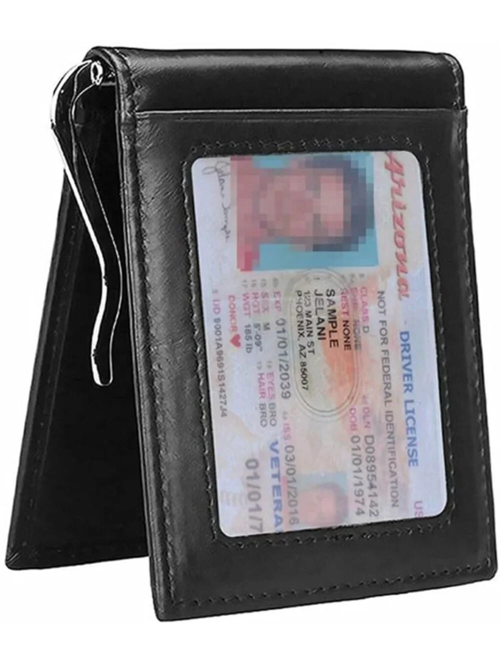 Slim Bifold Money Clip Wallet for Men | RFID Leather Front Pocket Card Holder